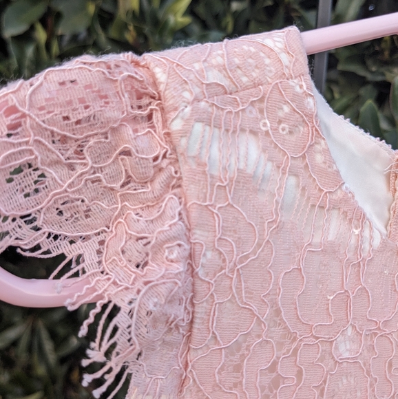Rare Editions Cap Sleeve Pink Lace Dress Size 24 mos - Picture 7 of 10